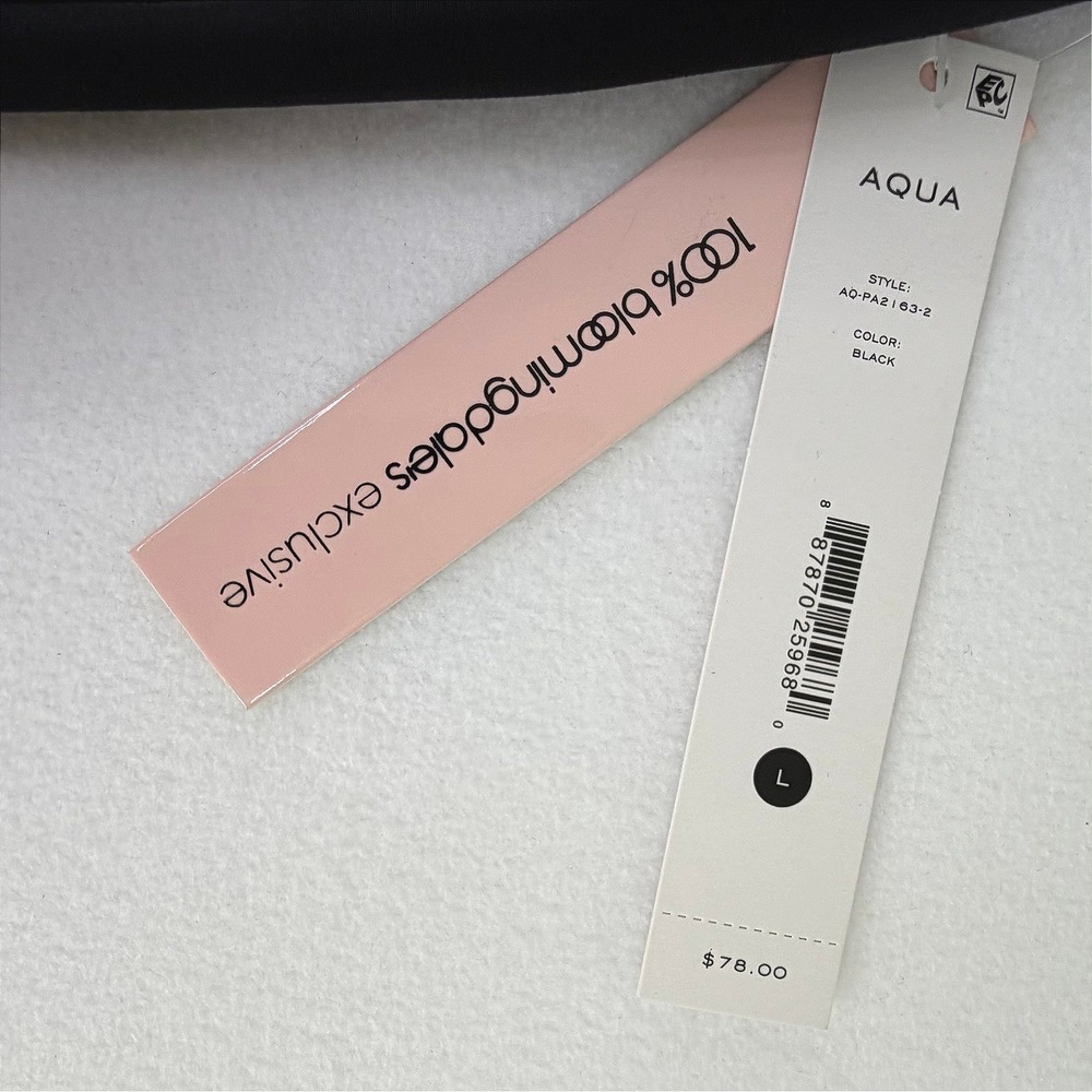 AQUA The New 9-5 Black Wide Leg Pants High Rise Trouser Large Bloomingdale's NWT - Picture 13 of 13